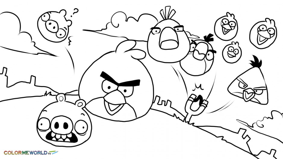 Plansa de colorat cu Angry Birds 30 81
